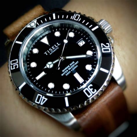 Tisell Watch Diver Vintage Submariner Sub Automatic Movement.